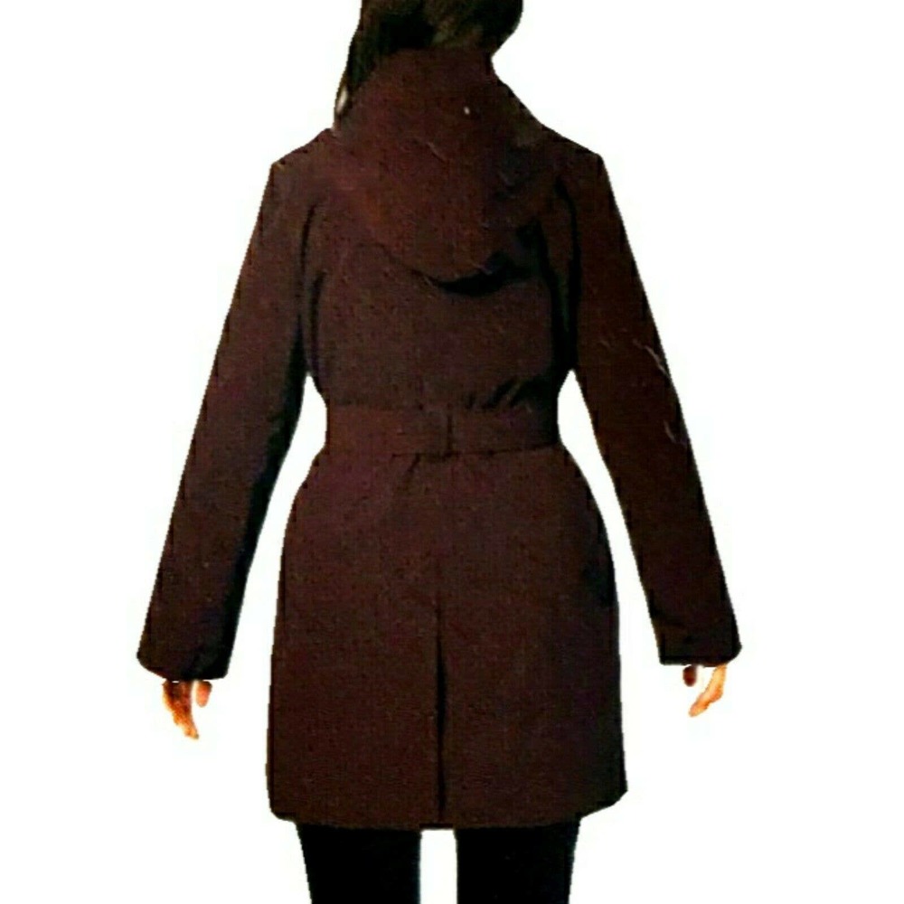 NWT London Fog Women Wine Detach Hood Trench Coat - Picture 4 of 9